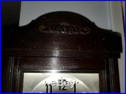 Antique Junghans Beveled Glass 8 Westminster Chime Wall Clock w Key