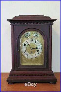 Antique Junghans Bracket Clock Westminster Chimes 8 Day Shelf Mantle Germany