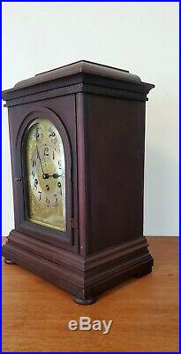 Antique Junghans Bracket Clock Westminster Chimes 8 Day Shelf Mantle Germany