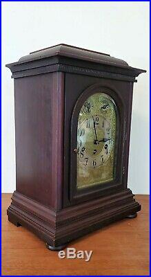 Antique Junghans Bracket Clock Westminster Chimes 8 Day Shelf Mantle Germany