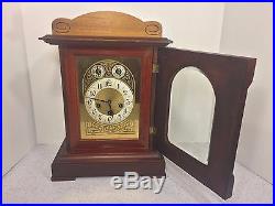 Antique Junghans Bracket Clock with Westminster Chimes Runs Impressed Case