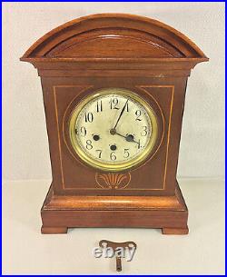 Antique Junghans Clock with Inlaid Wood Case B07 Mvmt Running, Striking, & Chiming