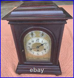 Antique Junghans German Mahogany Mantel Clock. 1900's