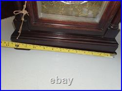Antique Junghans German Mahogany Mantel Clock Runs Chimes And Keeps The Time A52