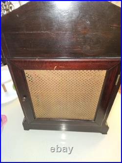 Antique Junghans German Mahogany Mantel Clock Runs Chimes And Keeps The Time A52
