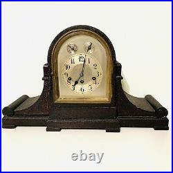Antique Junghans German Mantel Clock Westminster Chime 22.5 Long With Key NW