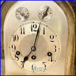 Antique Junghans German Mantel Clock Westminster Chime 22.5 Long With Key NW