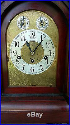 Antique Junghans Mahogany Westminster Chime 8 Day Bracket / Mantel Clock