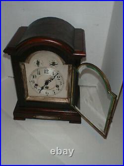 Antique Junghans Mahogany Westminster Chime Mantle Bracket Clock 1916 Gift