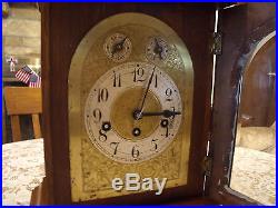 Antique Junghans, Oak, Westminster Chime 8 Day, Bracket Clock-A13
