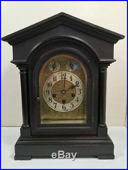 Antique Junghans Westminster Chimes 8 Day Bracket Clock Germany Works Great