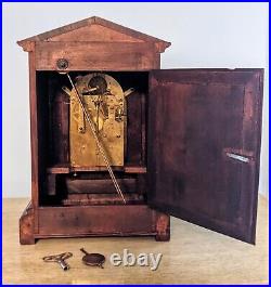 Antique Junghans Wood Westminster Chime Bracket Mantle Shelf Clock Model B07