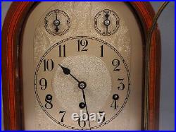 Antique KIENZLE Clock Mahogany Westminster Chime Mantel Shelf WORKS