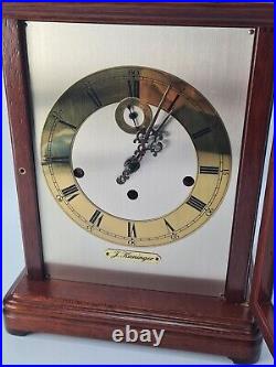 Antique Kieninger Triple Chime Musical 4 Glass Library Bracket Clock