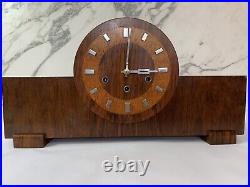 Antique Kienzle Art Deco Wooden West Minster Chime 8-Day Mantle Clock Germany