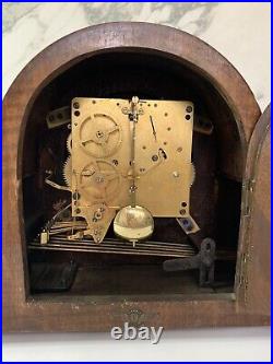 Antique Kienzle Art Deco Wooden West Minster Chime 8-Day Mantle Clock Germany