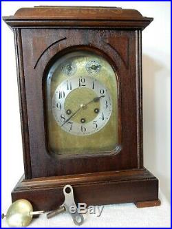 Antique Large German Junghans Bracket Mantle Clock With Westminster Chimes