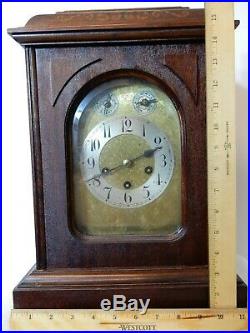 Antique Large German Junghans Bracket Mantle Clock With Westminster Chimes