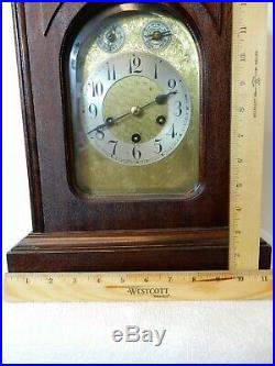 Antique Large German Junghans Bracket Mantle Clock With Westminster Chimes