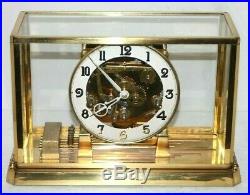 Antique Large Glass Cased Triple Train German Westminster Chime Skeleton Clock