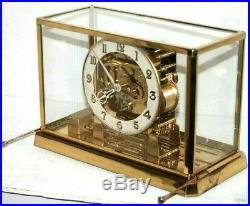 Antique Large Glass Cased Triple Train German Westminster Chime Skeleton Clock