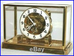 Antique Large Glass Cased Triple Train German Westminster Chime Skeleton Clock