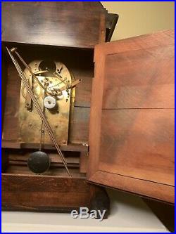 Antique Large Junghans Mahogany Bracket Mantel Shelf Clock Westminster Chimes