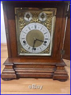 Antique Lenzkirch Large Walnut Cased Bracket Clock Westminster Chime 5 Gongs