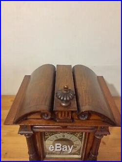 Antique Lenzkirch Large Walnut Cased Bracket Clock Westminster Chime 5 Gongs