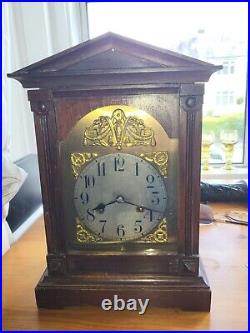 Antique Mahogany HAC 14 Day Strike Mantle Clock Made In Wurttemberg I B21 = 1921
