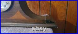 Antique Mahogany Waterbury Tambour Mantle Shelf Westminster Gong Chime Clock
