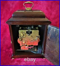 Antique Mahogany Westminster Chime COMITTI OF LONDON Mantel Bracket Clock Hermle