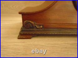 Antique Mantel Clock Mahogany case westminster chime quarter hour Silent mode