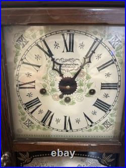 Antique New England clock wall Westminster Chimes Eight Day Spring Clock No. 234C