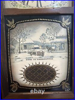 Antique New England clock wall Westminster Chimes Eight Day Spring Clock No. 234C