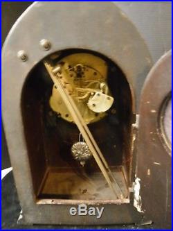 Antique New Haven Cathedral Mantle Clock Westminster Chimes Gothic Beehive