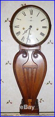 Antique New Haven Sheraton Mahogany Westminster Chime Clock