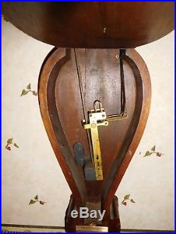 Antique New Haven Sheraton Mahogany Westminster Chime Clock