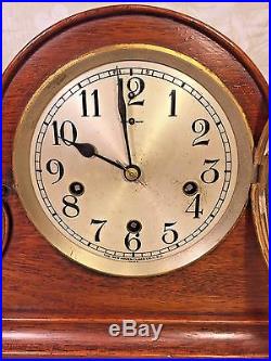 Antique New Haven Tambour Case Clock Rare & Unique Case Westminster Chimes Runs