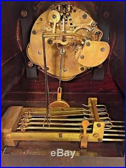 Antique New Haven Tambour Case Clock Rare & Unique Case Westminster Chimes Runs