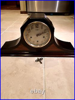 Antique New Haven Tambour Mantle Clock Westmister Chime