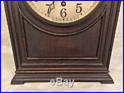Antique New Haven Westminster Chime Clock Runs & Strikes Mahogany Steeple Clock