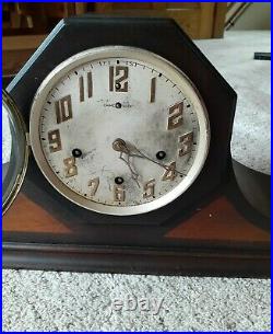 Antique New Haven Westminster Lincoln tambour mantle clock, chorded chime/silent