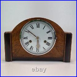 Antique Oak HAC Mantle Clock Made in Germany Chiming Repeater Working with Key