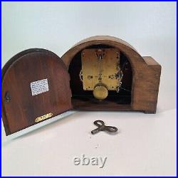 Antique Oak HAC Mantle Clock Made in Germany Chiming Repeater Working with Key