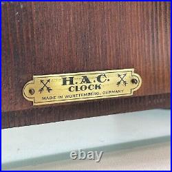 Antique Oak HAC Mantle Clock Made in Germany Chiming Repeater Working with Key