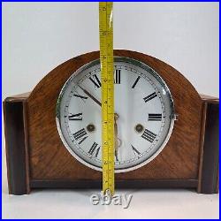 Antique Oak HAC Mantle Clock Made in Germany Chiming Repeater Working with Key