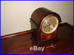 Antique SETH THOMAS Shelf Mantle Clock Mahogany Case Westminster Chime SUPERB