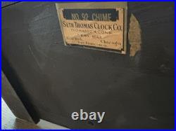 Antique Seth Thomas 8 Day Key Wind Westminster Chime #92 Tambour Mantle Clock