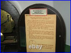 Antique Seth Thomas 8Day Westminster Chime Woodbury Mantle Clock Working Tambour